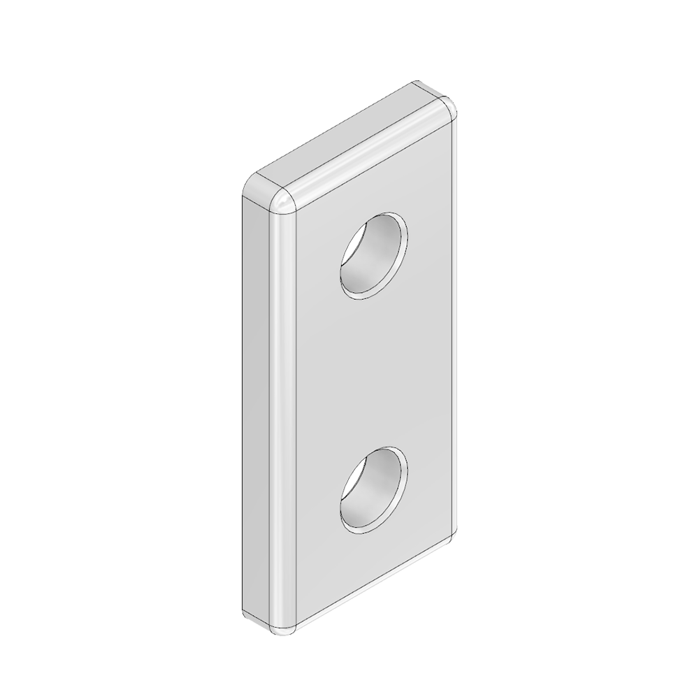41-100-3 MODULAR SOLUTIONS ALUMINUM CONNECTING PLATE<BR>30 SERIES 30MM X 60MM FLAT W/HARDWARE
